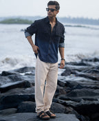 Navy Overdyed Structure Shirt