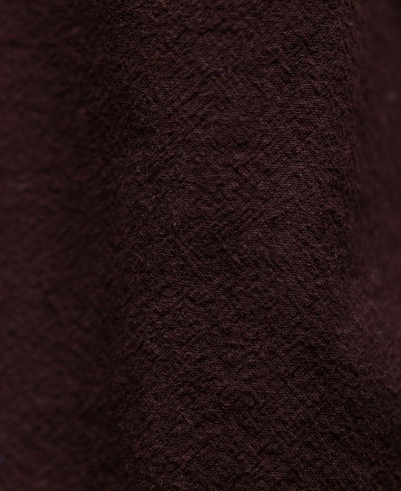 Dark Brown Washed Zipper Shirt 100% Cotton