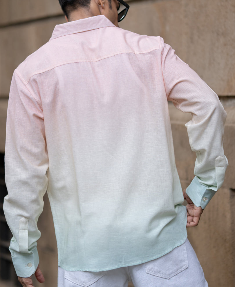 Multicolour Lightweight Ombre Shirt 100% Cotton