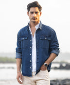 Dark Blue Washed Denim Full Sleeves Shirt