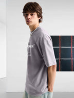 DEVELOPER Ash Grey Men Oversized T-Shirt – Pure Cotton | Streetwear Fashion | Loose Fit