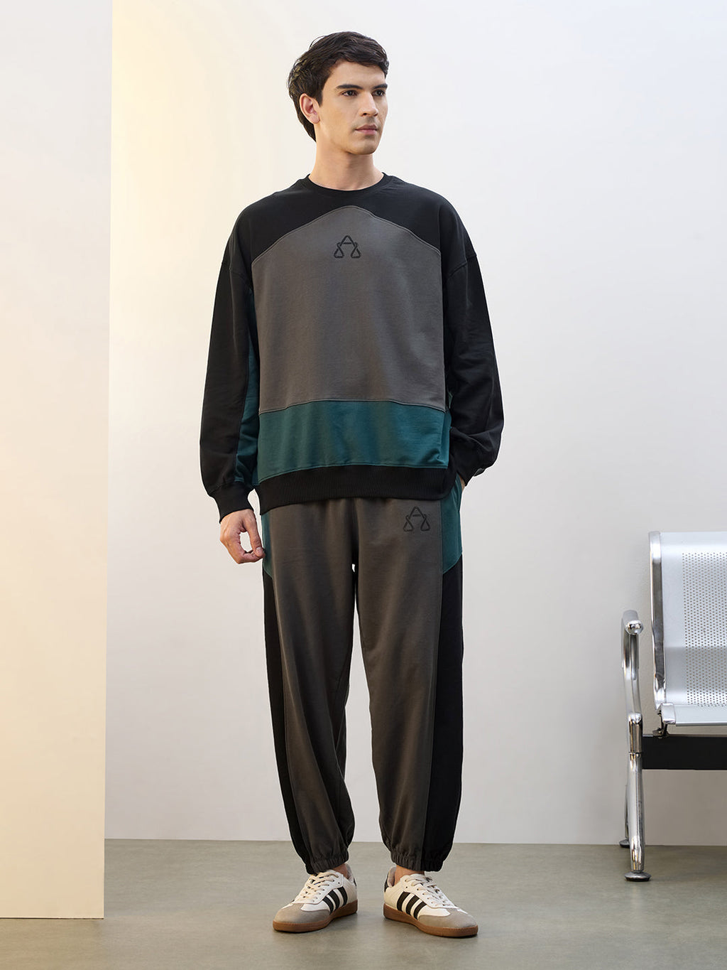 Colorblock Graphic Oversized Co-ord Set