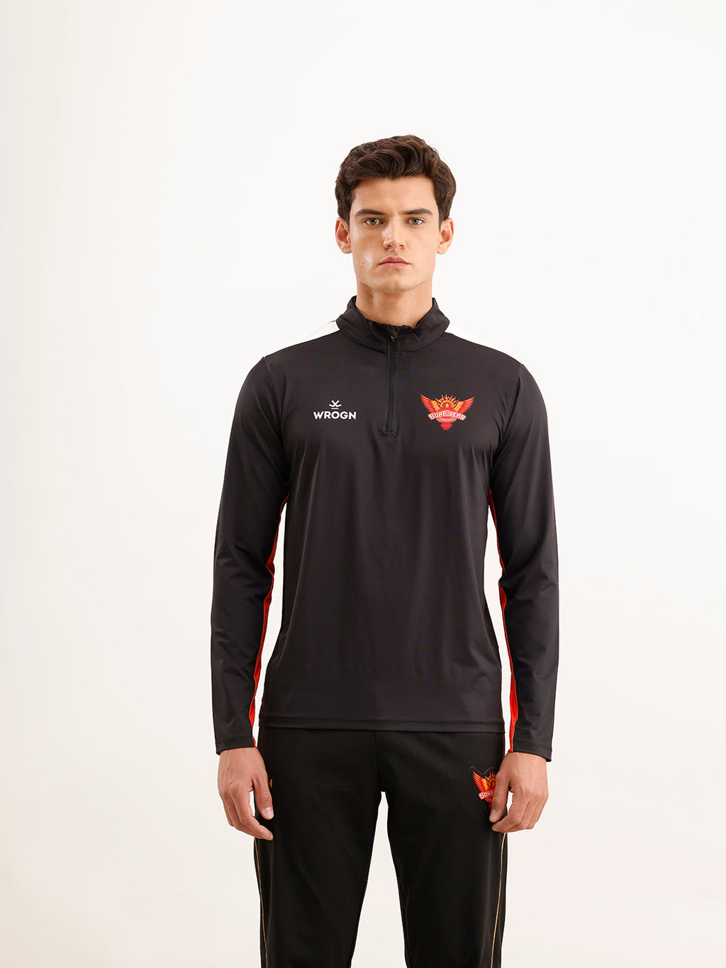 Wrogn x SRH Performance Quarter Zip T-Shirt | Black