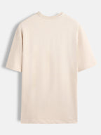 Playful ramen embroidered oversized tshirt | Beige