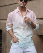 Multicolour Lightweight Ombre Shirt 100% Cotton
