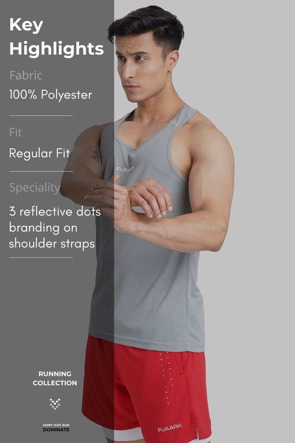 Checks Running Tank Ultimate Grey