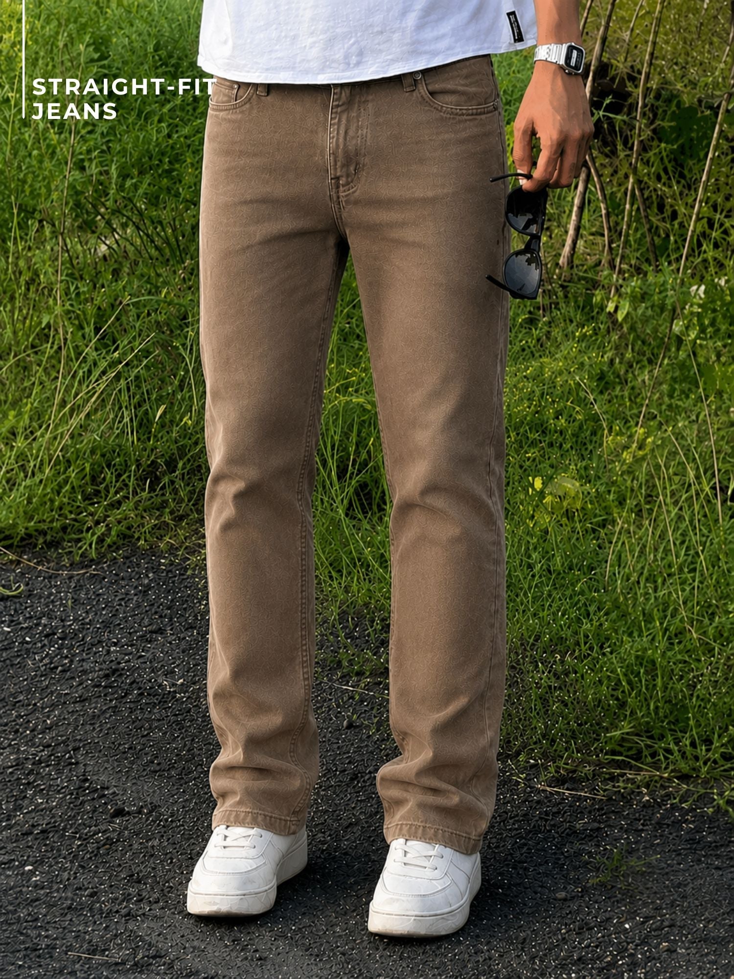 Light Brown Straight Jeans