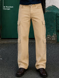 Cream Korean Cargo Jeans