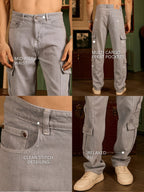 Light Grey Korean  Cargo Jeans