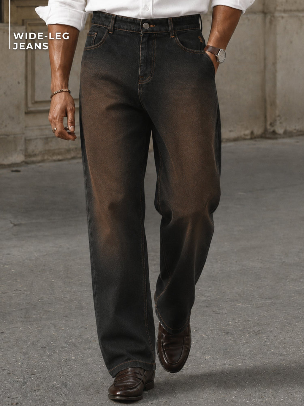 Oxidized Wide-Legs Jeans