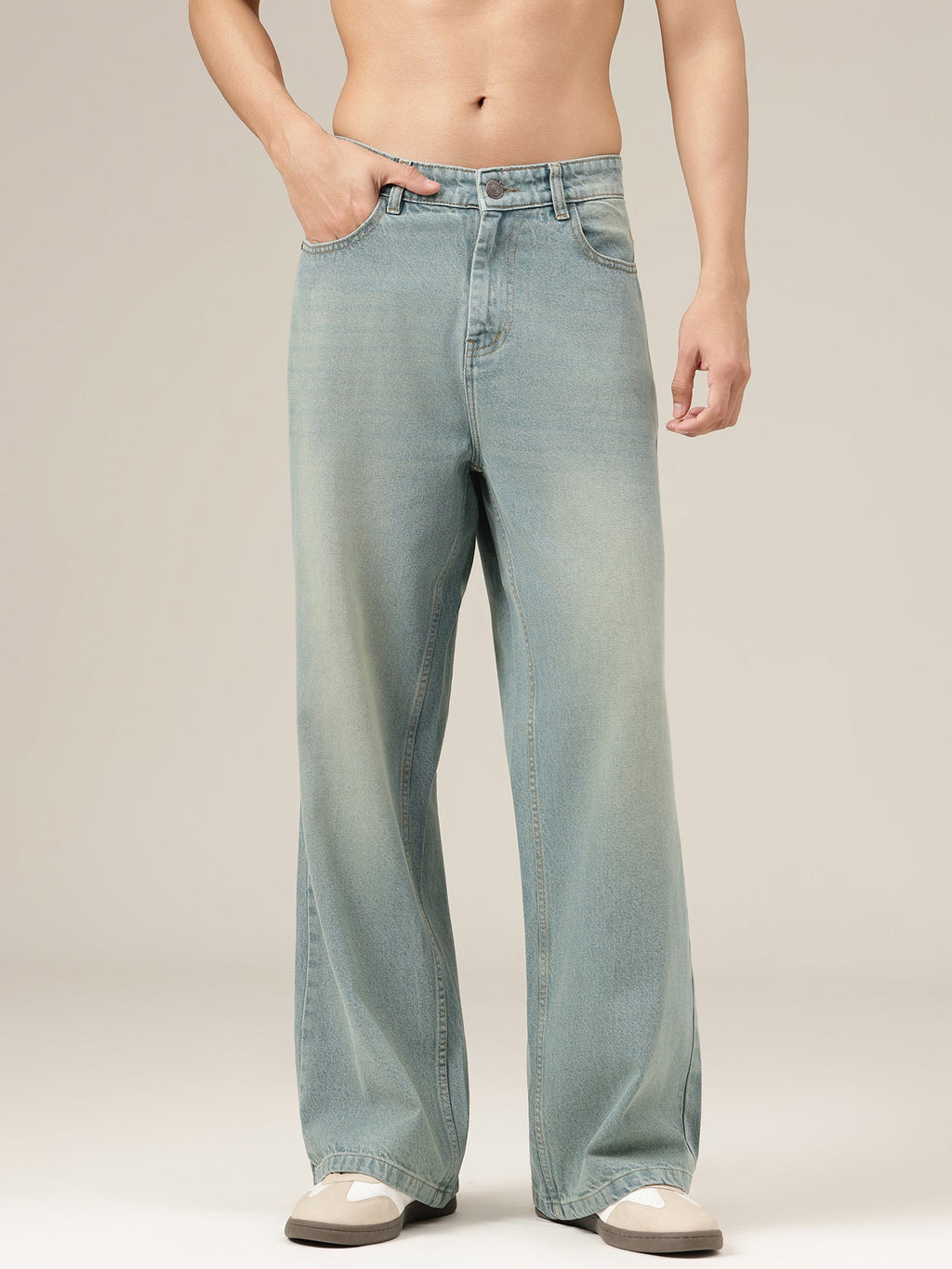 Faded Wide Leg Jeans