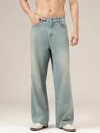 Faded Wide Leg Jeans