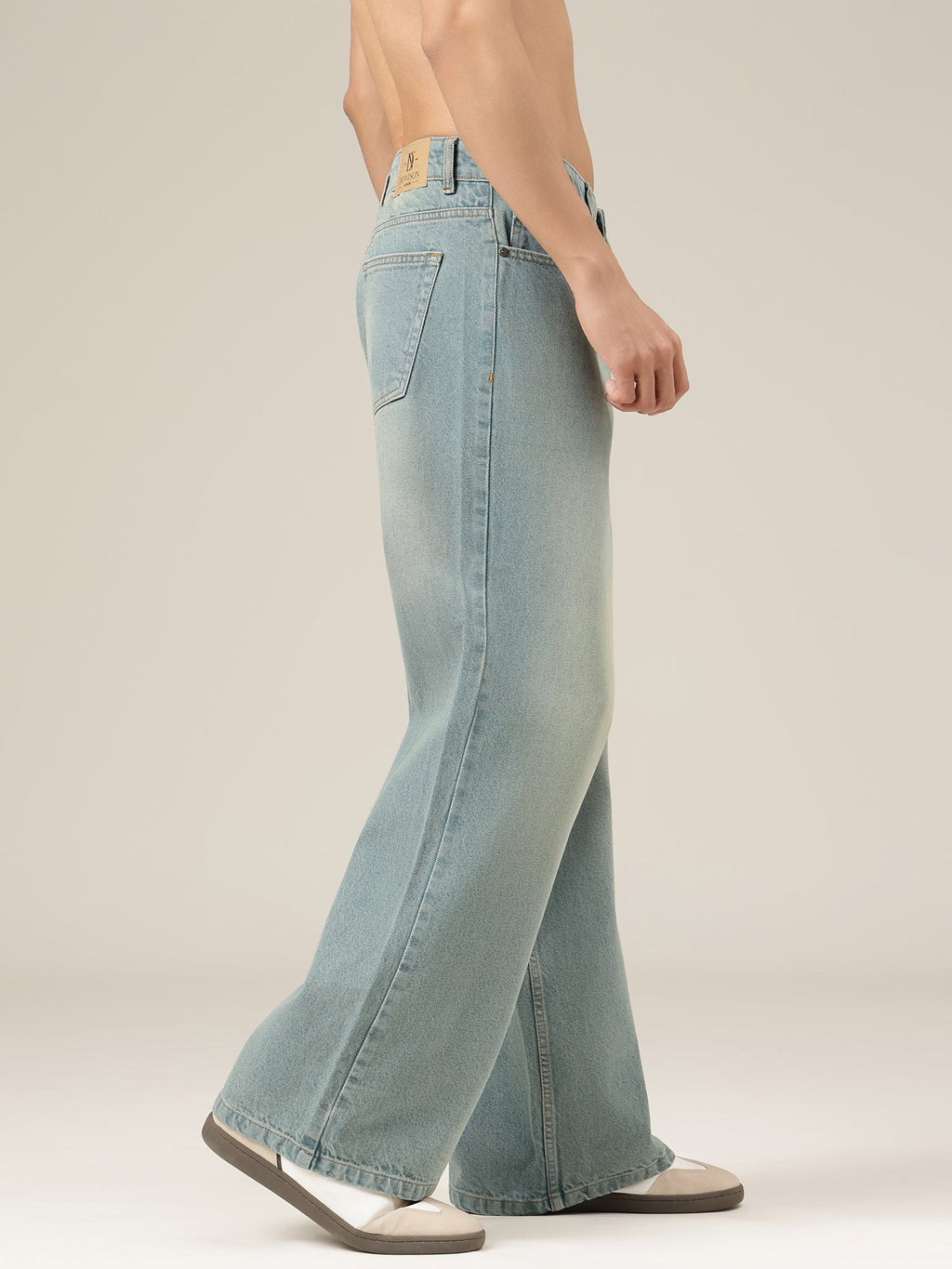 Faded Wide Leg Jeans