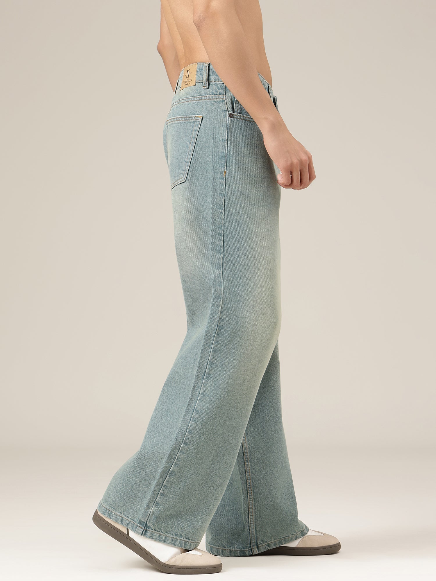 Faded Wide Leg Jeans
