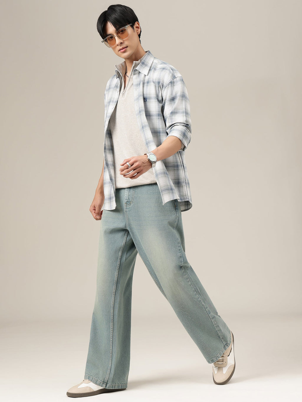 Faded Wide Leg Jeans
