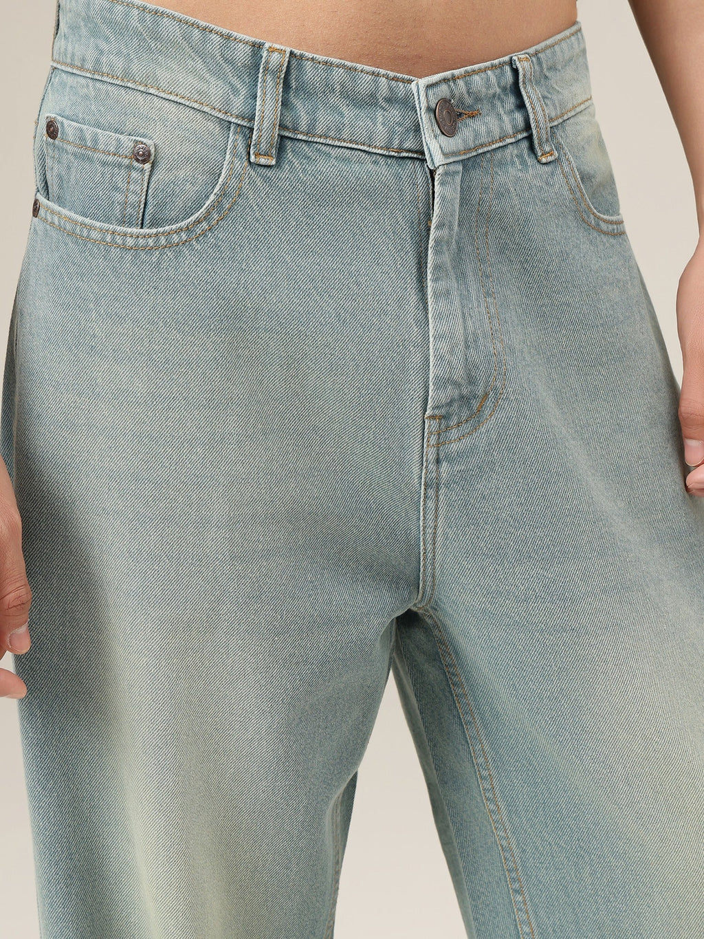 Faded Wide Leg Jeans