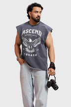 Ascend Washed Capsleeve Tank Dark Grey