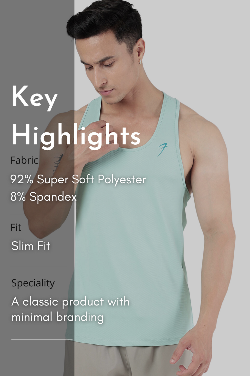 Aura Textured Tank Sea Green