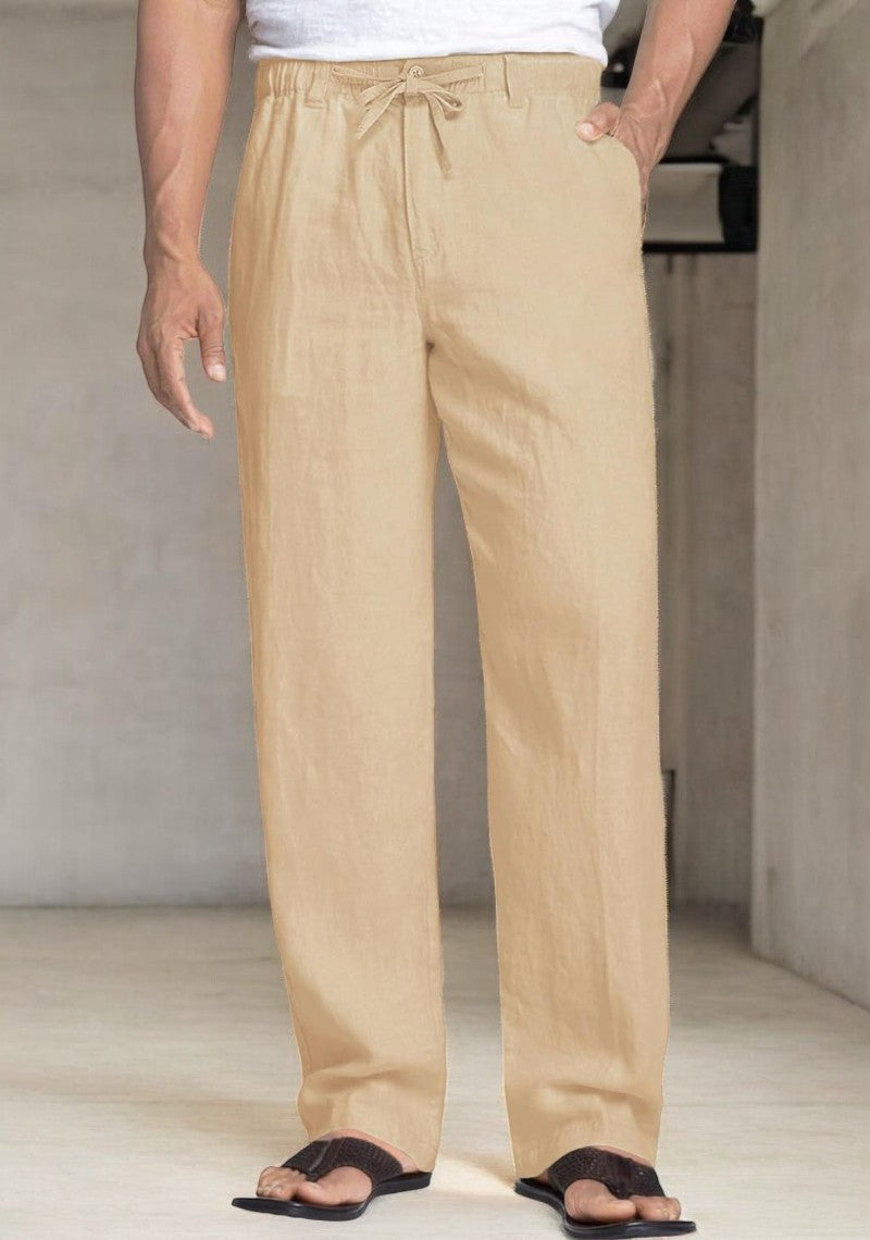 Pack of 2 Beige , Blue  Linen Regular Fit Pant