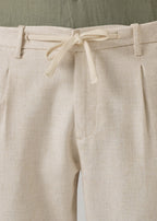 Beige Blended Linen Pant