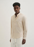 Beige Contrast Placket Shirt