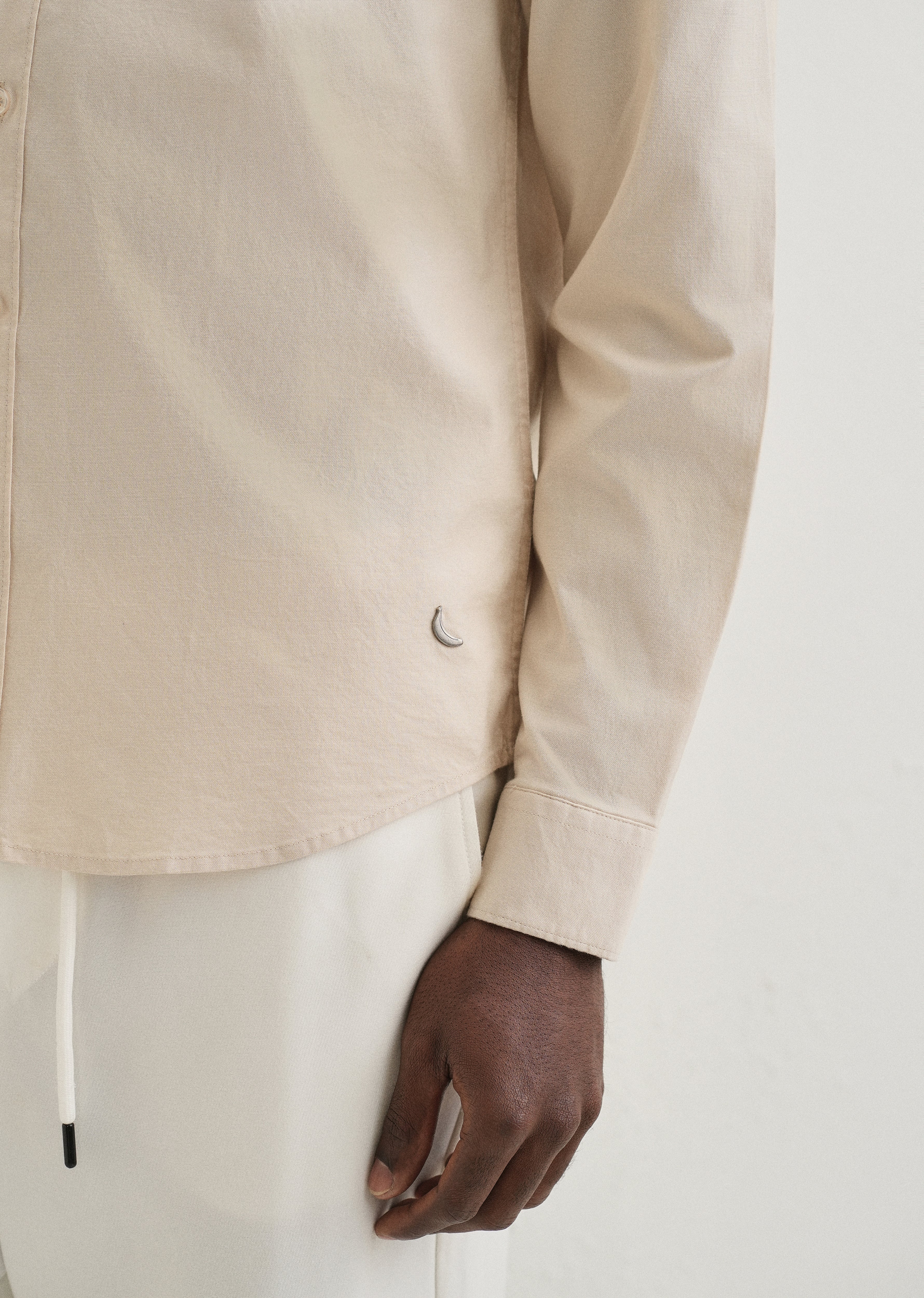 Beige Contrast Placket Shirt