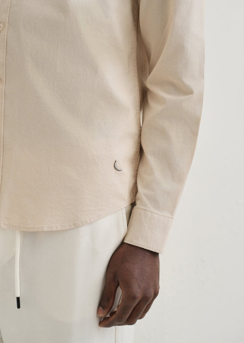 Beige Contrast Placket Shirt