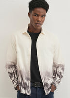 Beige Grey Gradient Printed Shirt