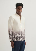 Beige Grey Gradient Printed Shirt