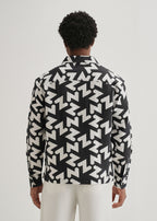 Black Abstract Chevron Pattern Printed Shirt