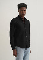 Black Contrast Placket Shirt