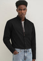 Black Contrast Placket Shirt