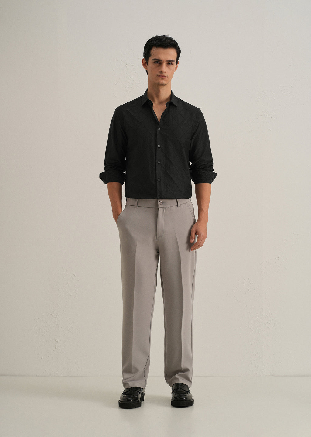 Black Diamond Self Pattern Shirt