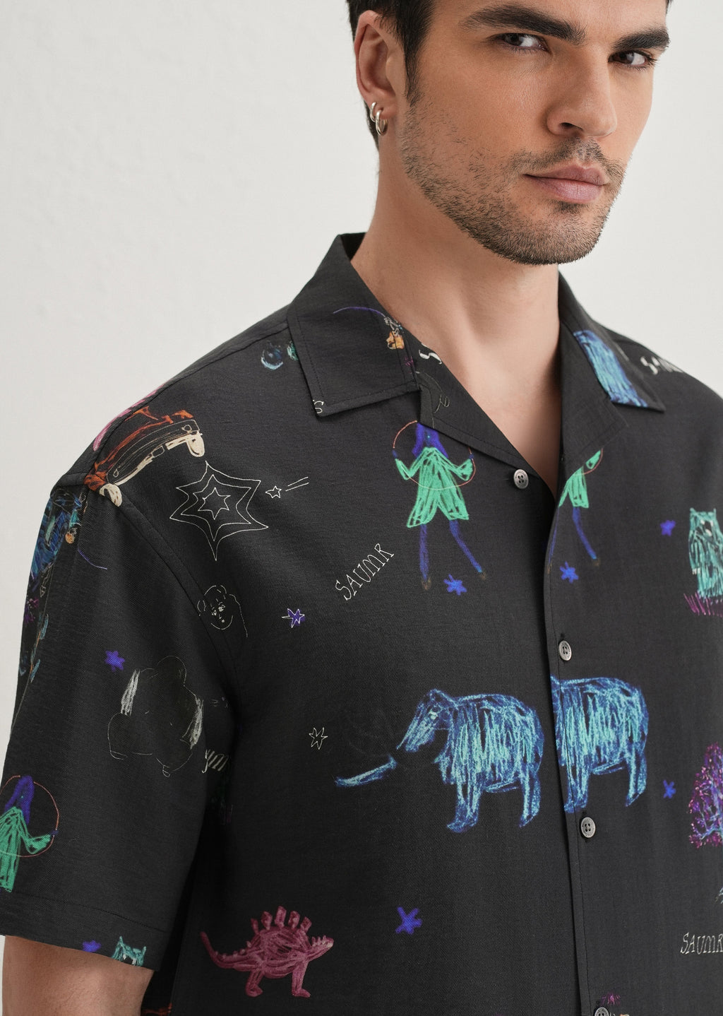 Black Multi Graphic Printed Shirt