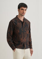 Black Rustic Square Motif Printed Shirt