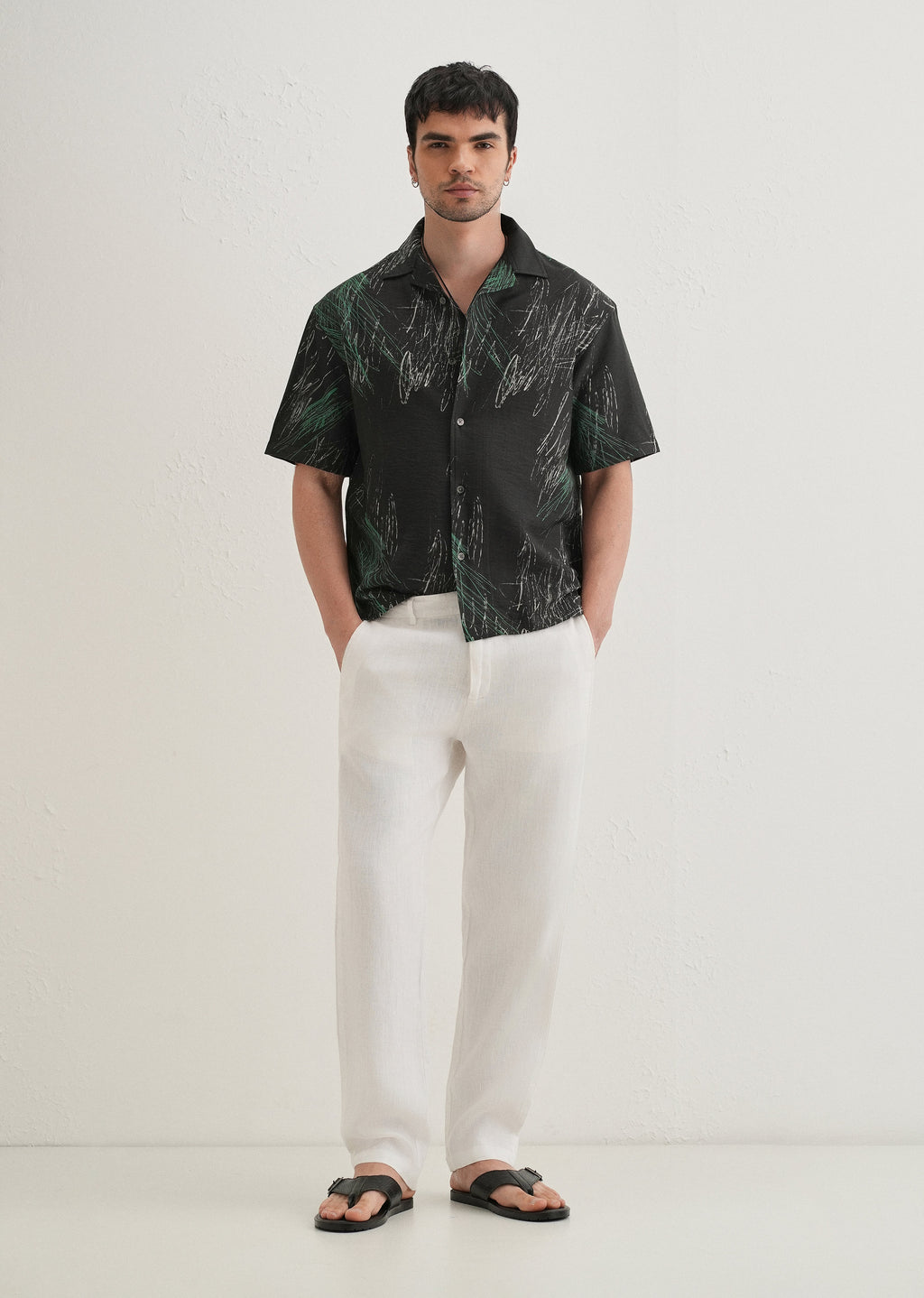 Black Scribble Printed Shirt