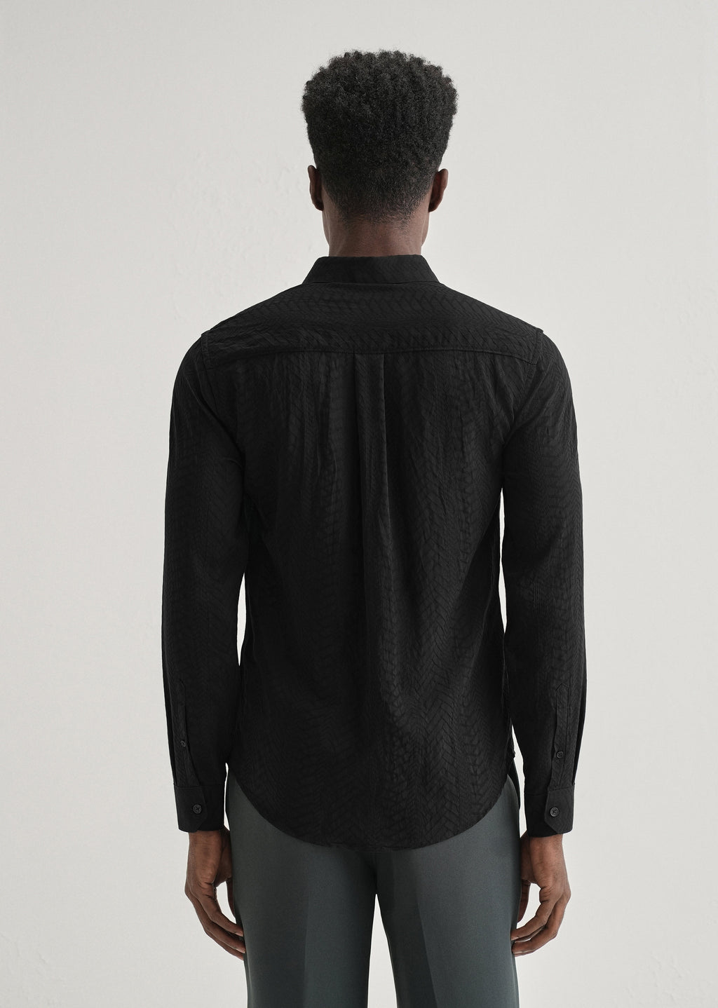 Midnight Black Self Patterned Shirt