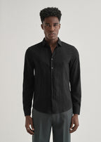 Midnight Black Self Patterned Shirt