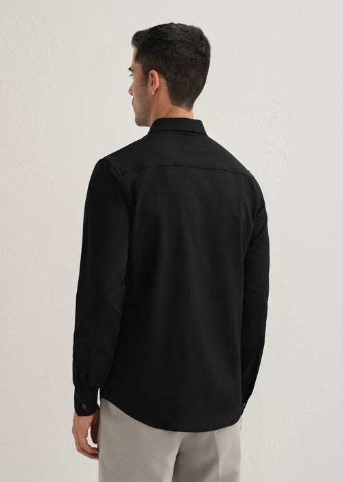 Black Wrinkle Free Plain Shirt