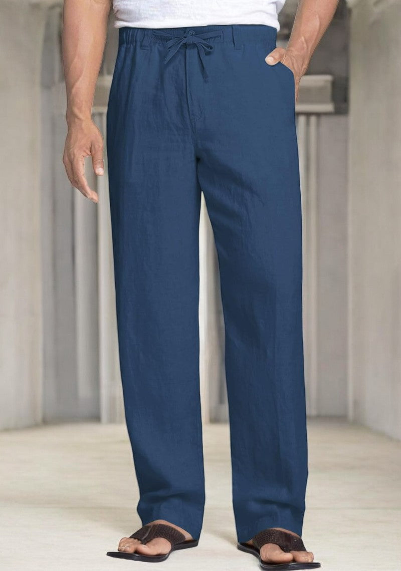 Pack of 2 Beige , Blue  Linen Regular Fit Pant