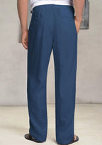 Pack of 2 Blue , Cream Linen Regular Fit Pant-49367