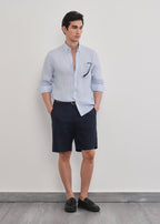 Blue 100% Pure Linen Stripe Shirt