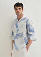 Blue Riviera Wash Printed Shirt