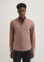Brown Contrast Placket Shirt