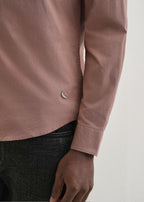 Brown Contrast Placket Shirt