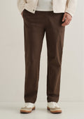 Brown Drawstring Cotton Linen Pant
