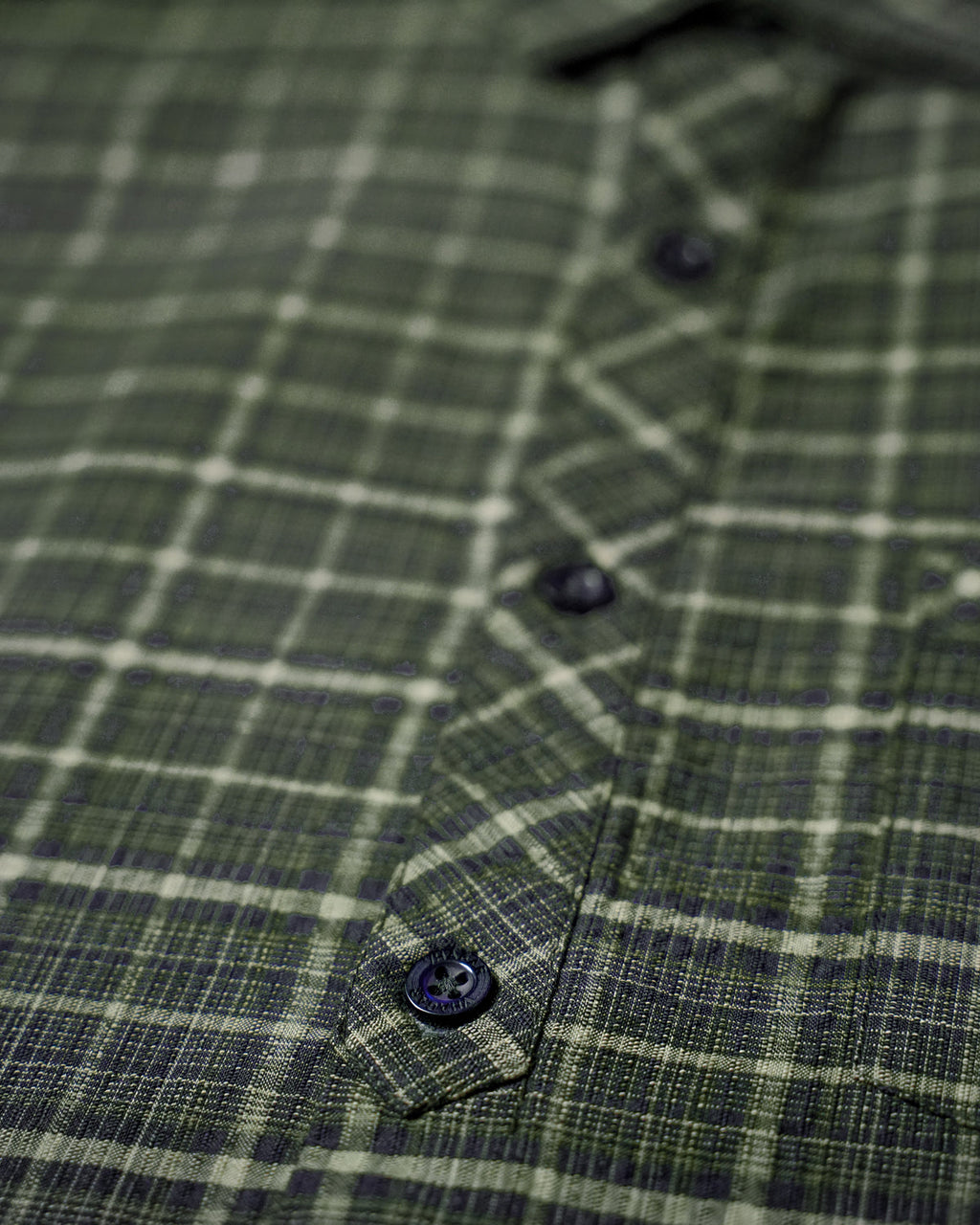 Charcoal Green Dobby Check Linen Plus Cotton Shirt