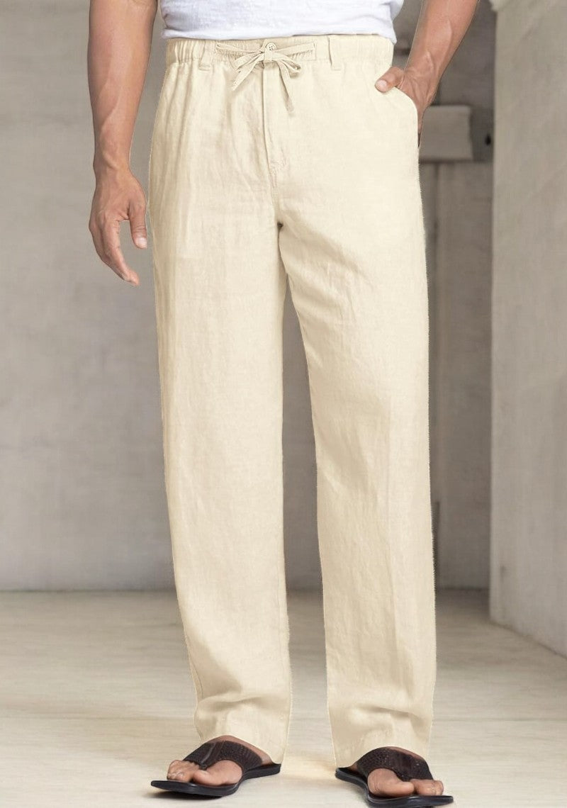 Pack of 2 White , Cream  Linen Regular Fit Pant