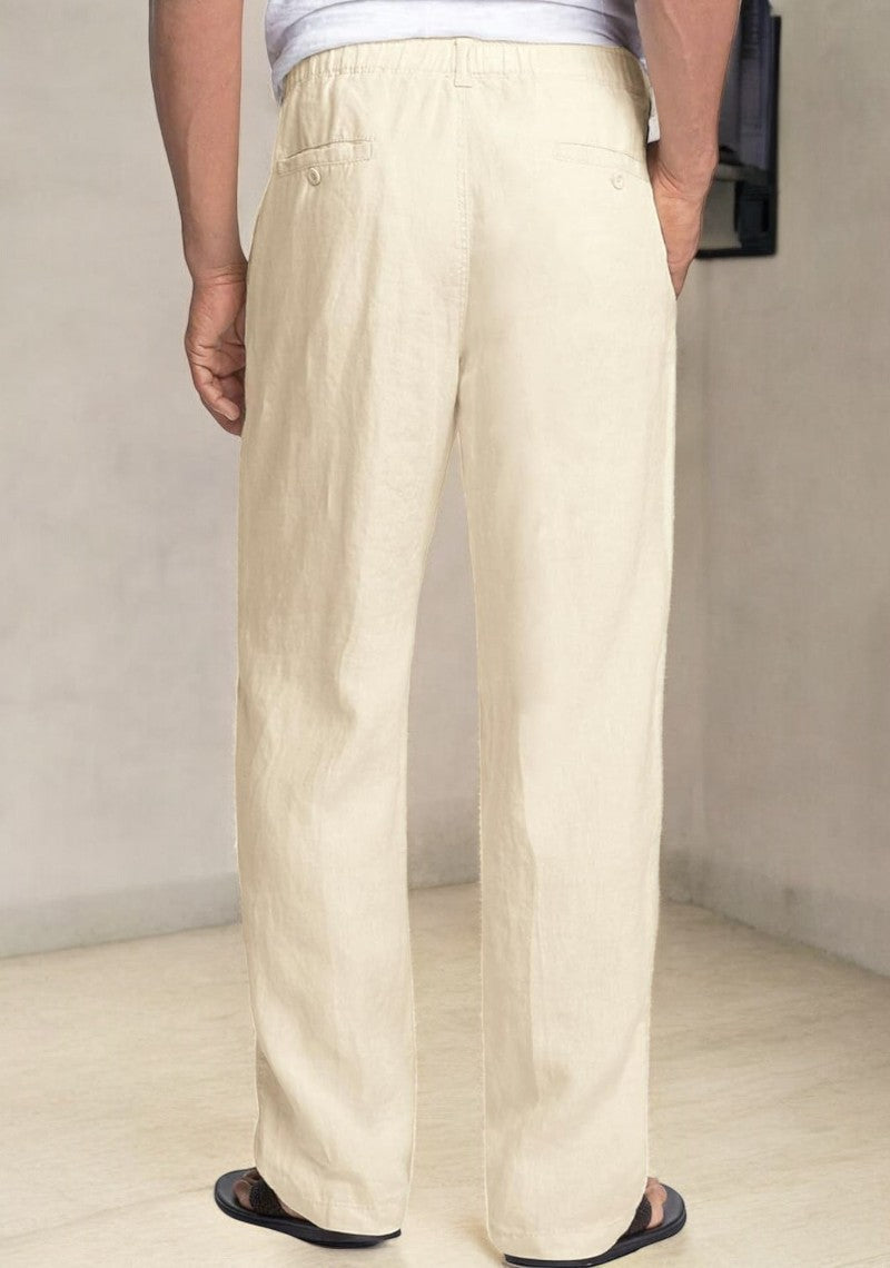 Pack of 2 White , Cream  Linen Regular Fit Pant