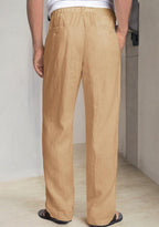 Pack of 2 Blue , Cream Linen Regular Fit Pant-49367